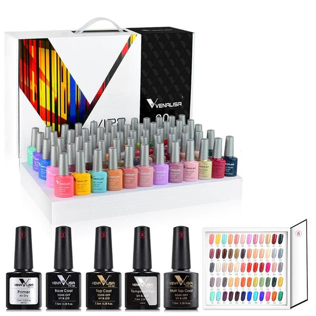 Coffret Vernis à ongles - 60 couleurs de vernis à ongles Gel base Carte de couleur - Manucure - shop
