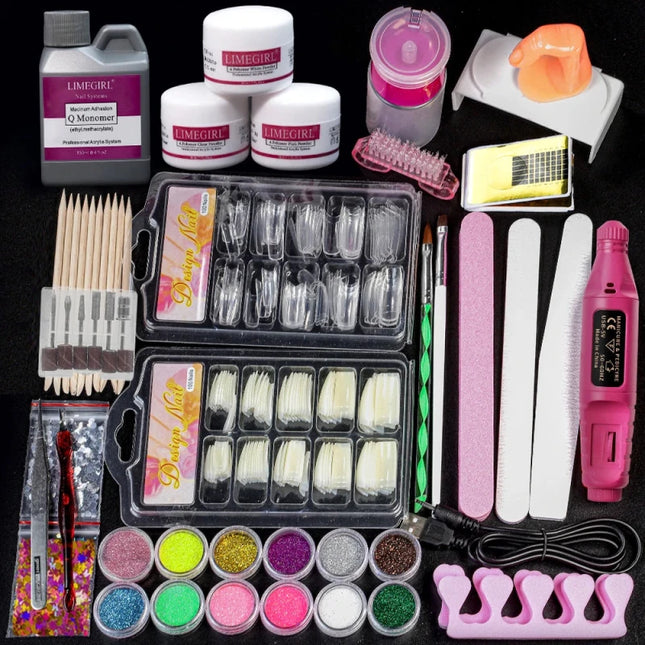 Extension des ongles Ensemble complet de poudres acryliques - Manucure - shop