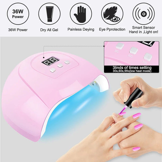 Kit Acrylique : Perceuse Électrique + Gels lampe à ongles LED - Manucure - shop