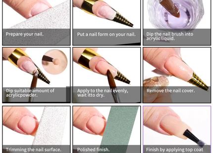 Kit Acrylique Professionnel Complet - Poudre Scintillante + gel + Outils - Manucure - shop