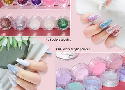 Kit Acrylique Professionnel Complet - Poudre Scintillante + gel + Outils - Manucure - shop