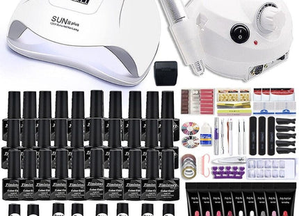 Kit complet de vernis à ongles avec lampe UV Led 180W avec perceuse à ongles - Manucure - shop