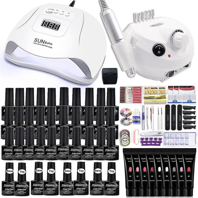 Kit complet de vernis à ongles avec lampe UV Led 180W avec perceuse à ongles - Manucure - shop
