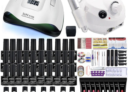 Kit complet de vernis à ongles avec lampe UV Led 180W avec perceuse à ongles - Manucure - shop