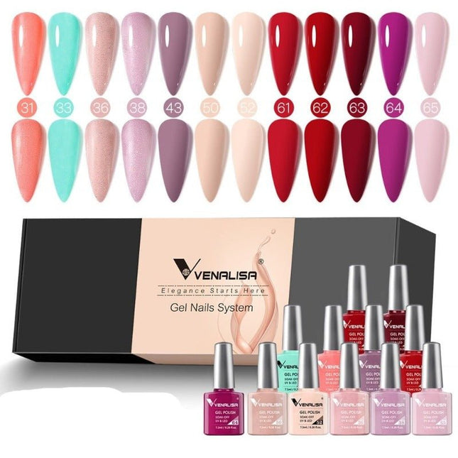 Kit de 12 vernis à ongles en gel UV/LED - Manucure - shop
