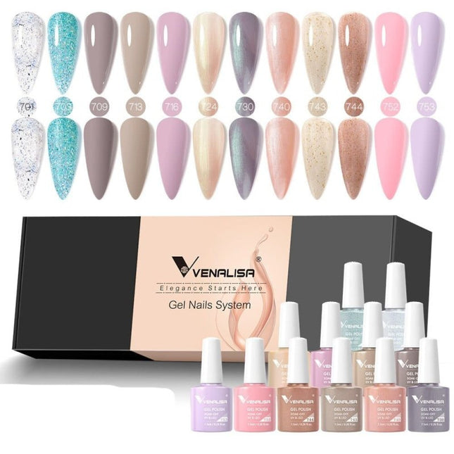 Kit de 12 vernis à ongles en gel UV/LED - Manucure - shop