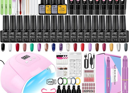 Kit de Manucure Complet Professionnel - Lampe 120W + Ponceuse + 30 Vernis Gel - Manucure - shop
