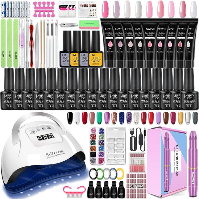 Kit de Manucure Complet Professionnel - Lampe 120W + Ponceuse + 30 Vernis Gel - Manucure - shop