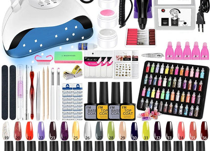 Kit Manucure Complet : Lampe UV/LED + Ponceuse 20000 RPM + 18 Vernis Gel - Manucure - shop
