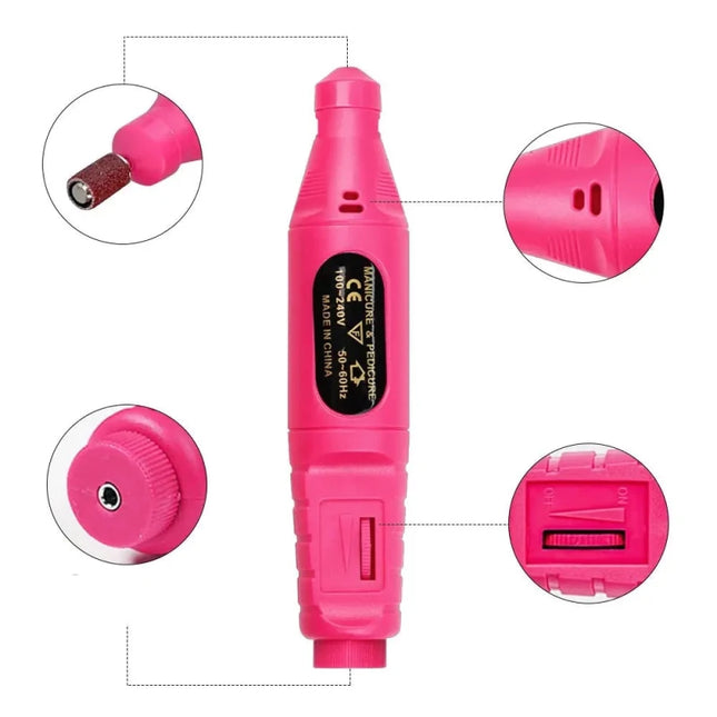 Kit Manucure Complet : Perceuse + Lampe UV + Poudre Paillettes - 12 Pièces - Manucure - shop